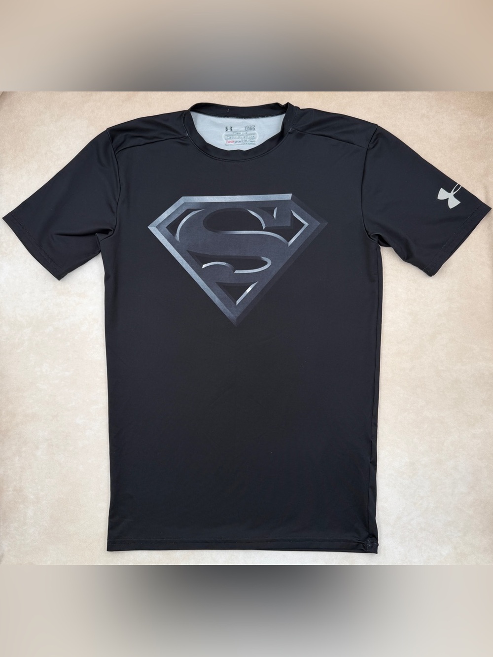 Under Armour Black Short Sleeve Superman Logo Compression Tee